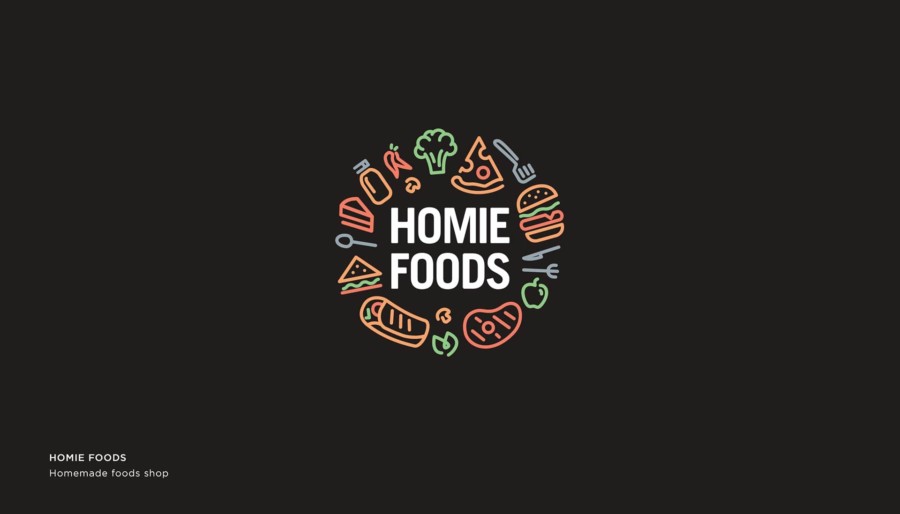家庭料理を販売する店のロゴ