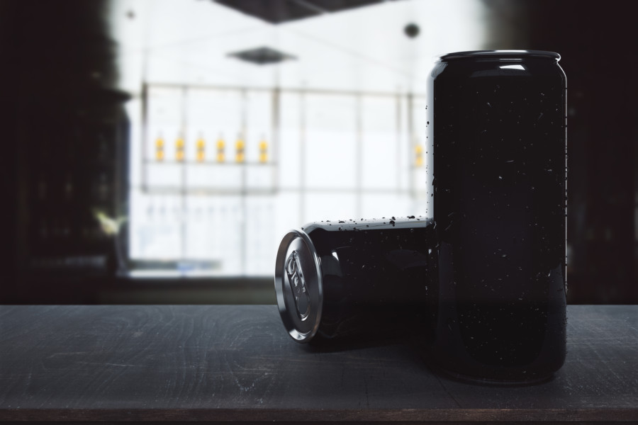 黒を効果的に使った缶のデザイン