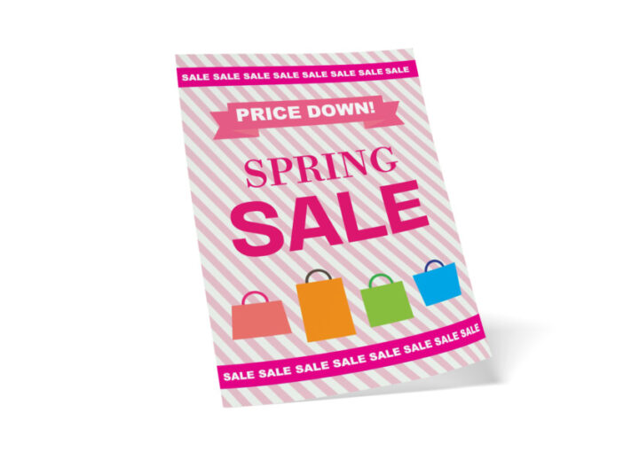 スプリングセールのシンプルな無料POP・チラシ