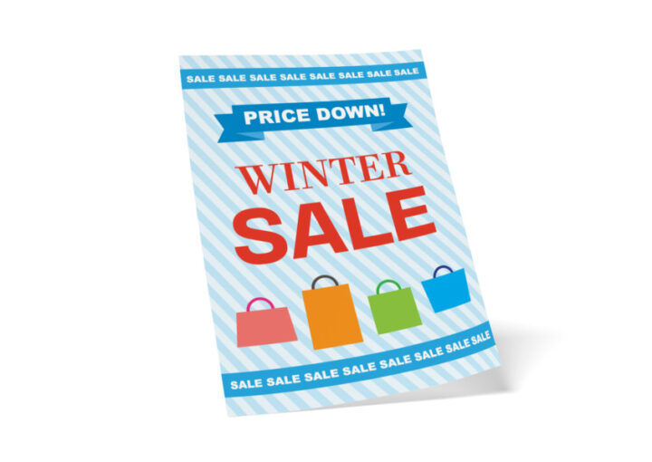 ウィンターセールのシンプルな無料POP・チラシ