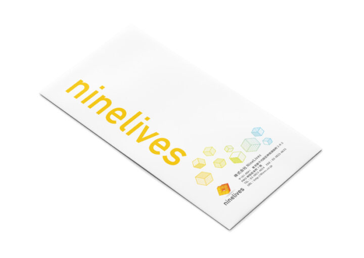 モバイルゲーム開発企業の長3封筒デザイン