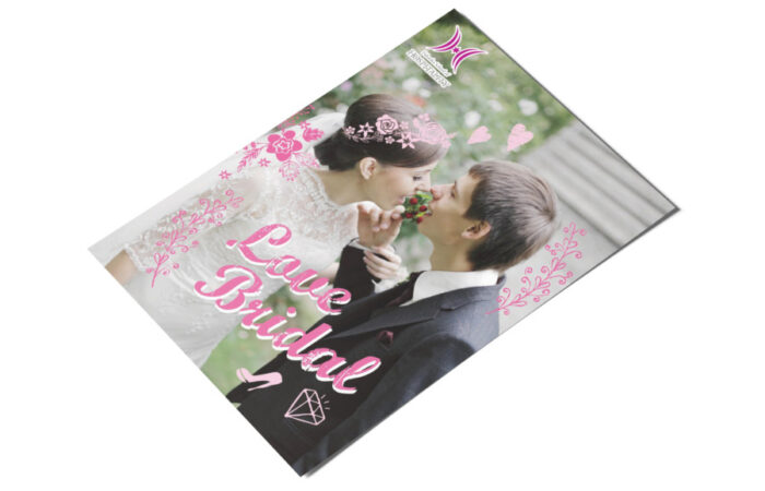 ハガキ制作事例 – 専門学校のブライダル（結婚式）をイメージしたハガキデザイン