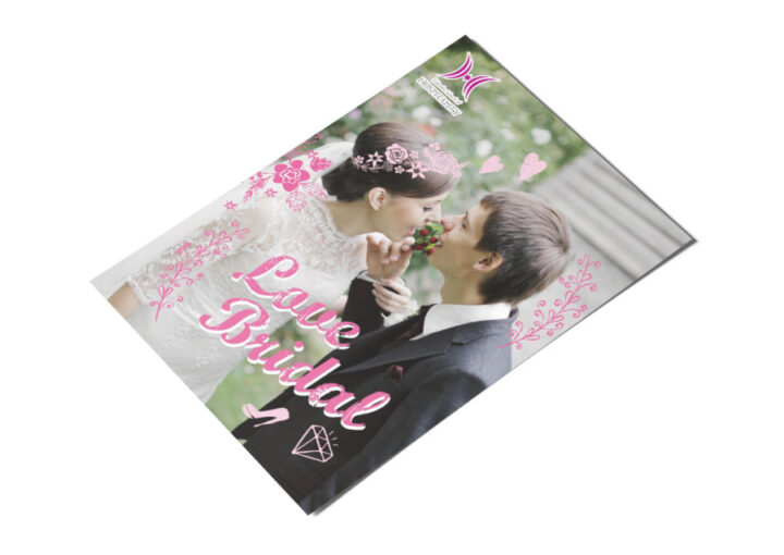 専門学校のブライダル(結婚式)をイメージしたハガキデザイン