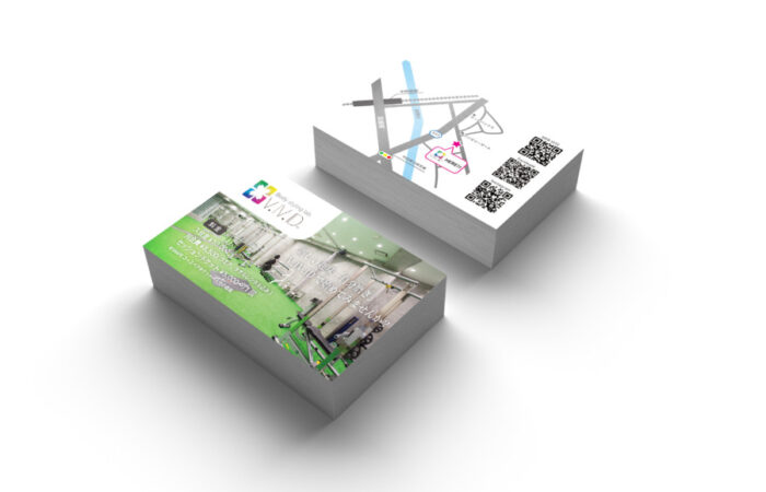 ショップカード制作事例 – スポーツジムの爽やかなショップカードデザイン