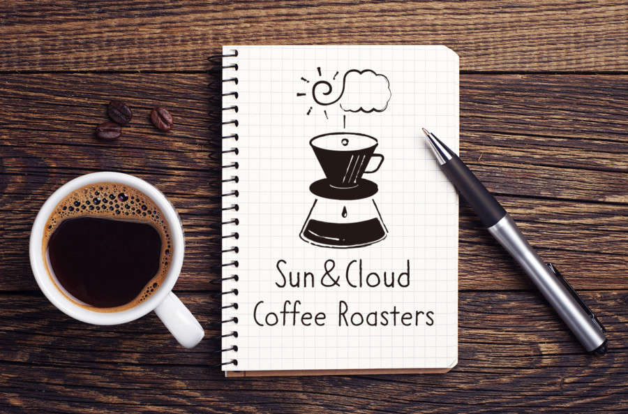 コーヒーロースターのロゴデザインの展開例