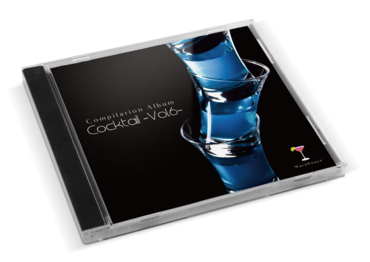 カクテルをテーマにしたコンピレーションアルバムのCDジャケットデザイン