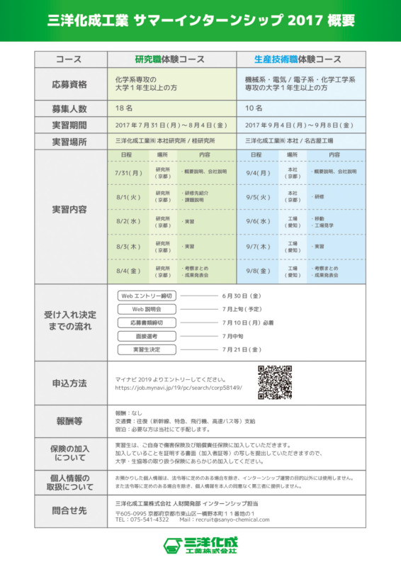 企業のインターンシップ募集のチラシ_A4サイズ_裏