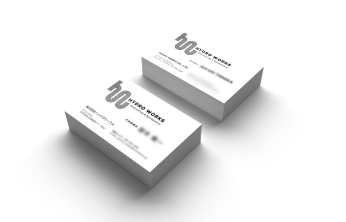 名刺制作事例 - 配管メンテナンス会社のモダンな名刺デザイン