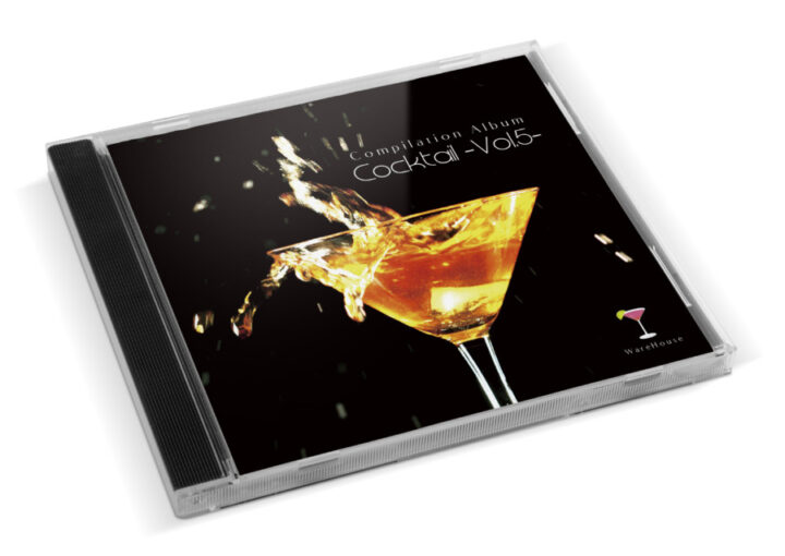カクテルをテーマにしたコンピレーションアルバムのCDジャケットデザイン