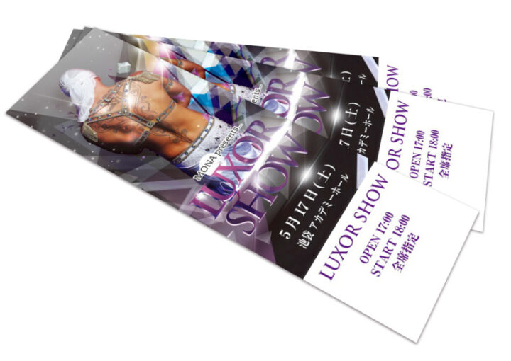 隆々としたダンサーの背中が印象的なイベントチケットデザイン