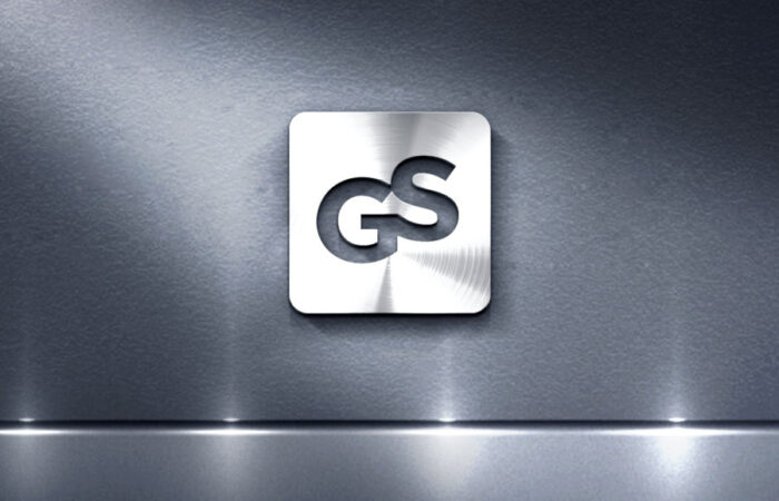 ロゴ制作事例 - 金属光沢が独特のロゴデザイン