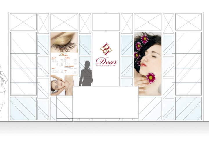 美容室の壁面パネルのデザイン