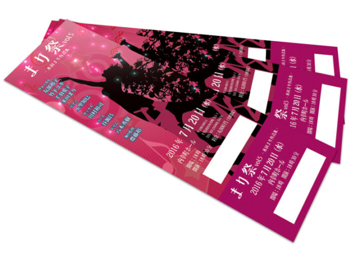 コンサートイベントのチケットデザイン