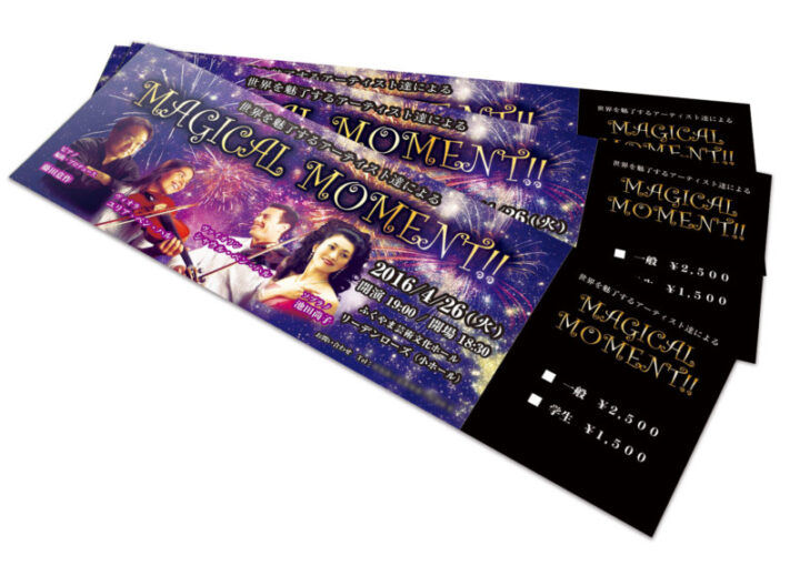 ヴァイオリン&声楽のコンサートチケットデザイン