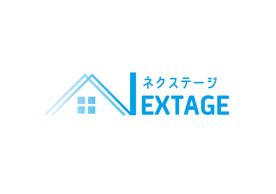 nex-01シンボルとイニシャルを融合した不動産賃貸会社のロゴ作成例