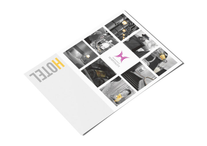 専門学校のホテルをイメージしたハガキデザイン