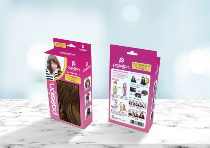 ウィッグブランドのパッケージデザイン作成例