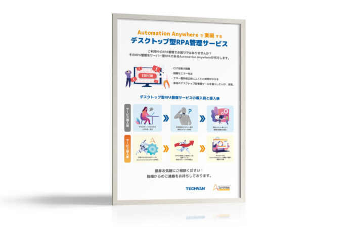 ポスター制作事例 – RPA管理サービスの展示会ポスターデザイン