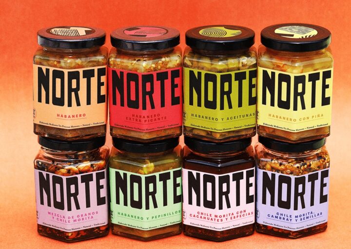 サルサソースのラベルデザイン