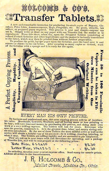 19世紀のヘクトグラフの広告デザイン