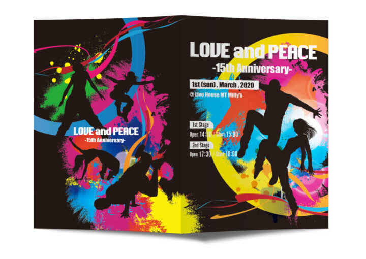 ダンスイベントのエネルギッシュなパンフレット作成例_omote