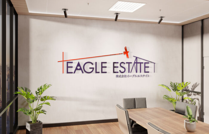 ロゴ制作事例 - 飛躍を感じる鳥と幾何学的なモチーフの不動産会社のロゴデザイン