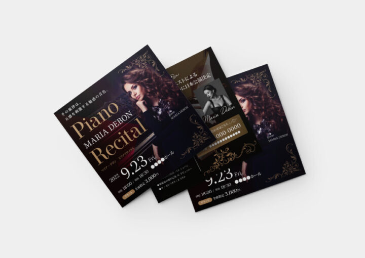 コンサートの正方形チラシ作成例
