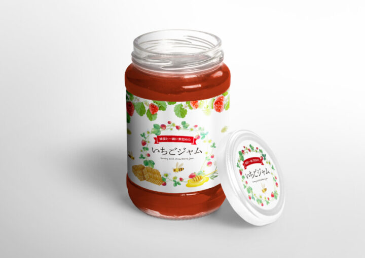 瓶のジャムのパッケージデザイン1