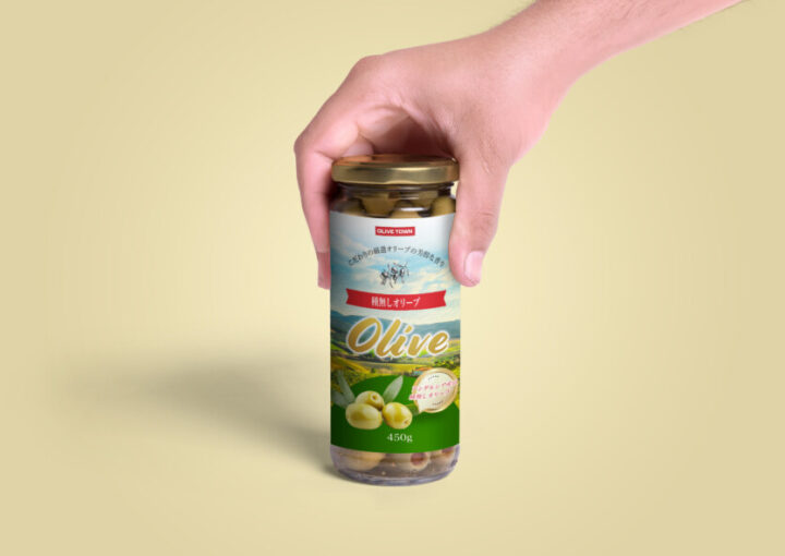 オリーブ瓶のラベルデザイン2