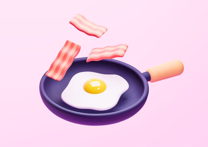 3D機能の目玉焼き