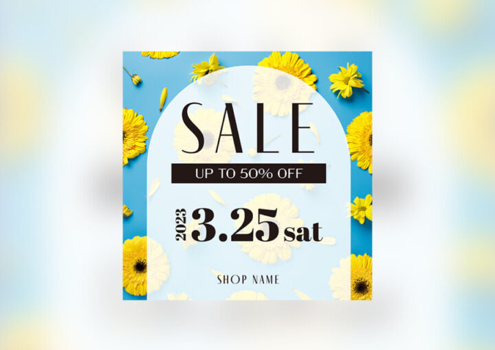 スプリングセールの広告バナーデザイン作例