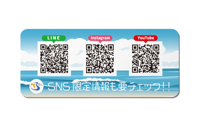 ステッカー制作事例 - ダイビングショップのSNS紹介ステッカーデザイン