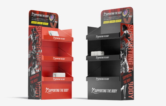 什器デザイン制作事例 - ウェアラブルデバイスのインパクト抜群のPR什器