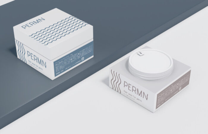 パッケージデザイン制作事例 - ヘアワックスの波型を用いたミニマルなパッケージ