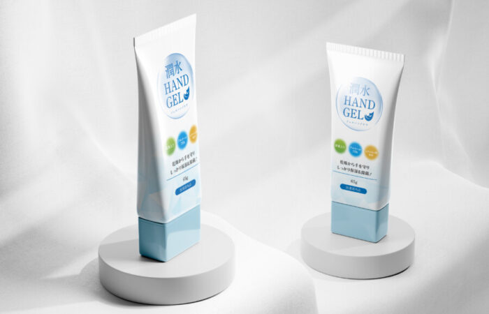 パッケージデザイン制作事例 - 除菌ハンドジェルの潤いを伝えるパッケージ