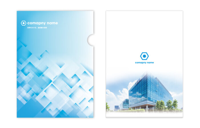 クリアファイル制作事例 - 企業の信頼感を伝えるクリアファイルデザイン