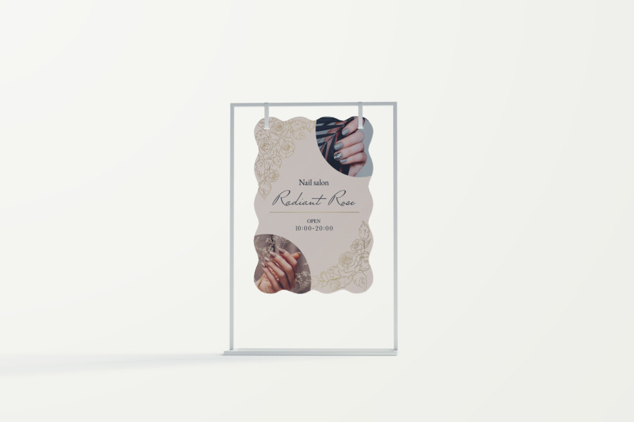 ネイルサロンの看板デザイン