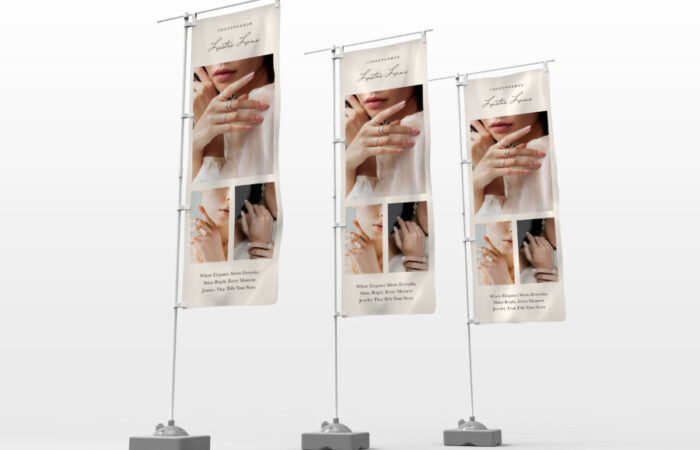 のぼり制作事例 - ジュエリーショップののぼり旗デザイン