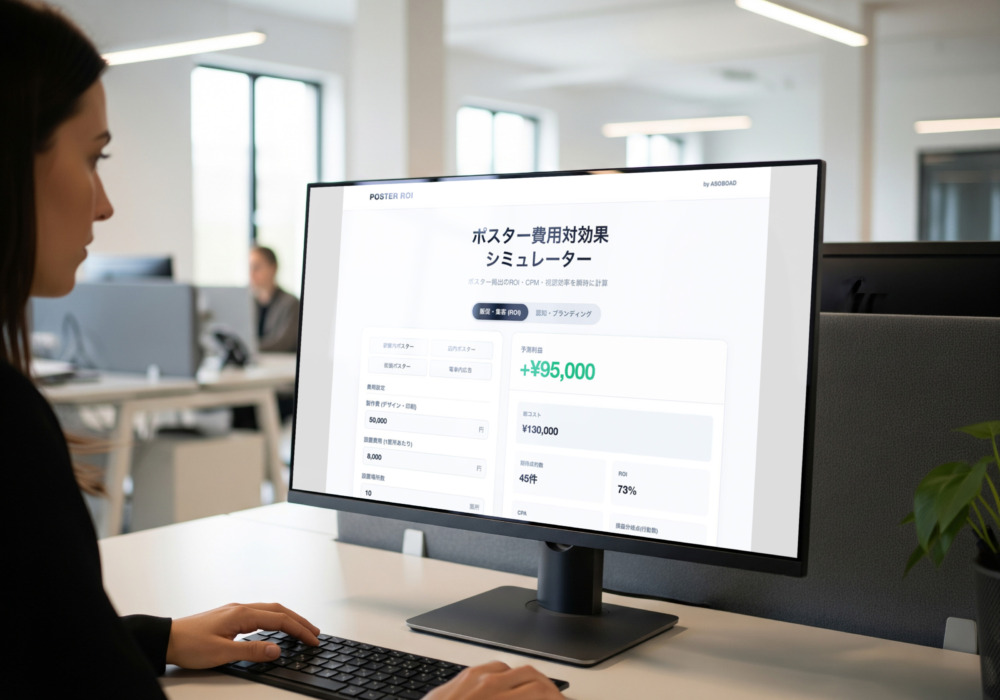 駅貼り・街頭ポスターのCPMと費用対効果を可視化する「ポスター費用対効果シミュレーター」を公開しました。
