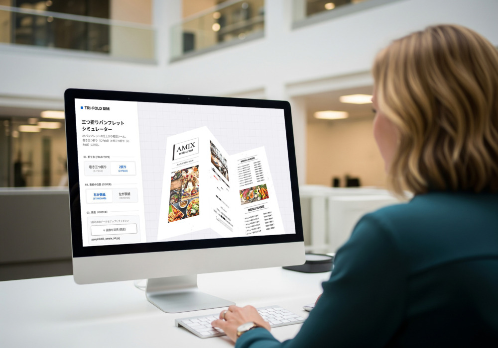 三つ折りパンフのシミュレーター