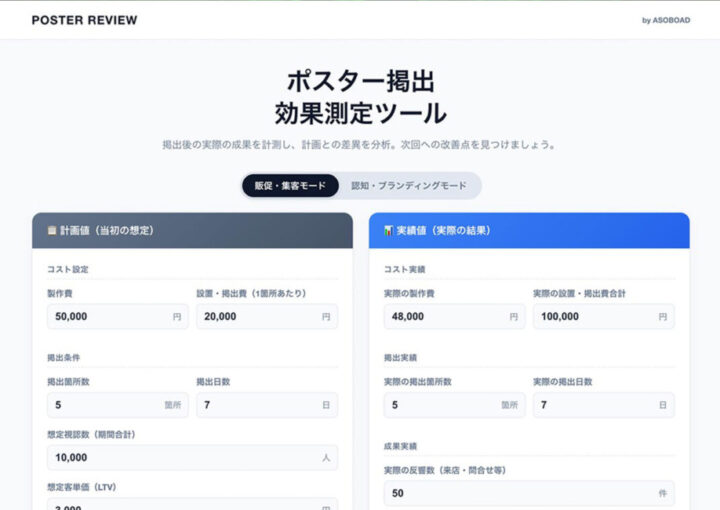 ポスター効果測定ツール