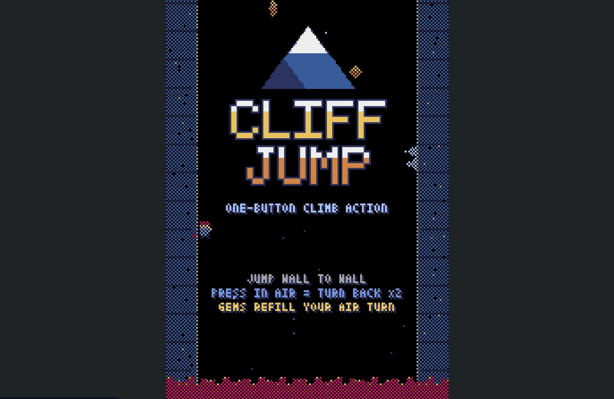 壁を蹴って、溶岩から逃げる。無料ゲーム「クリフ・ジャンプ（CLIFF JUMP）」を公開しました。