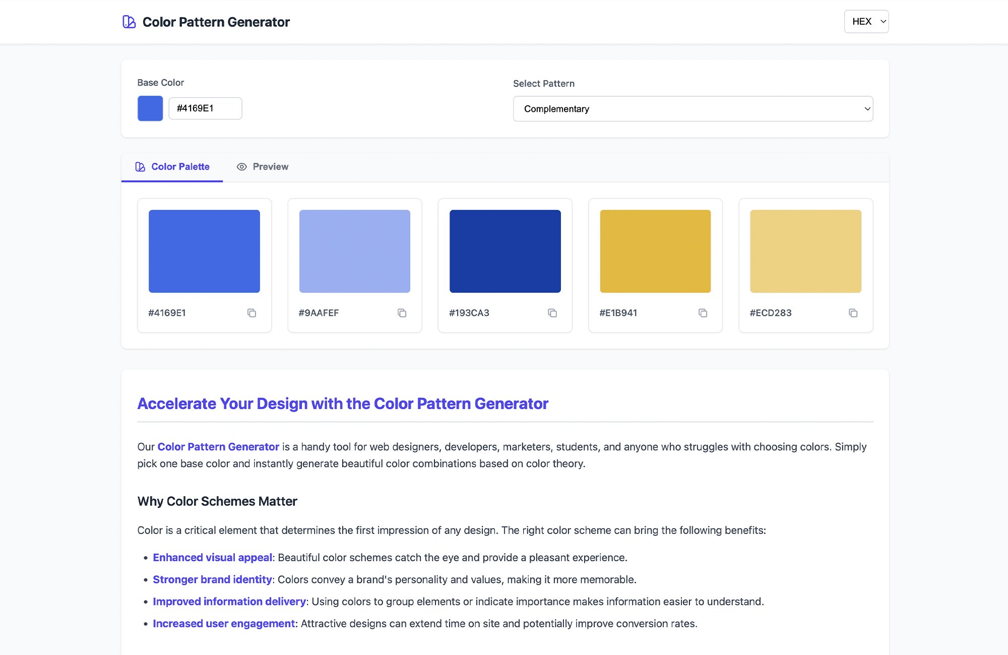 Color Pattern Generator | Easily Create the Perfect Color Combinations ...