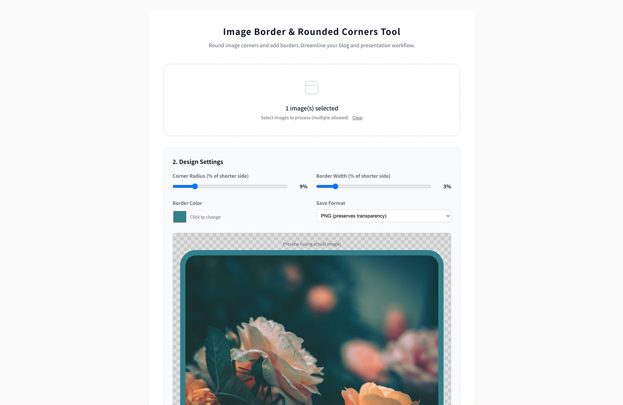 Image Border & Rounded Corners Tool | Add Borders and Round Corners | AMIX