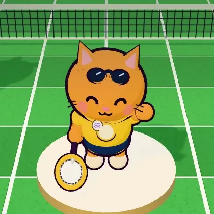ミャーラ。サングラスをかけた黄色いシャツのねこ