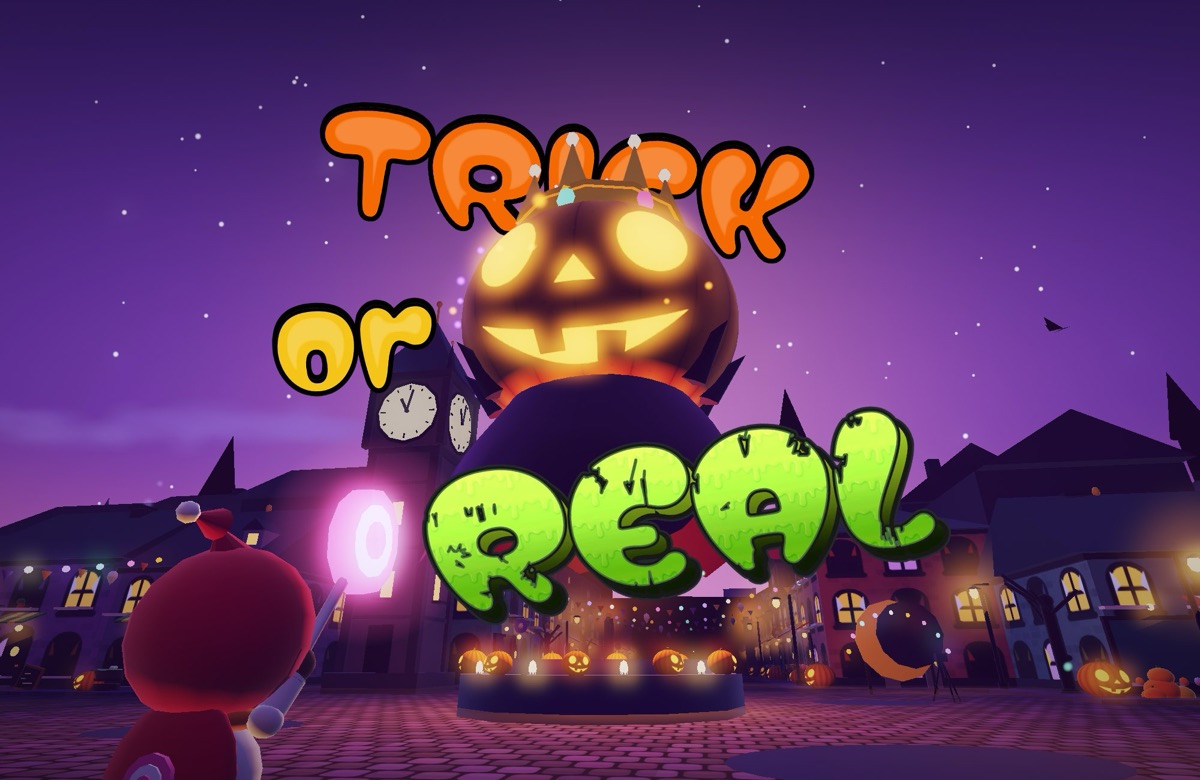 TRICK or REAL — 仮装の人ごみからおばけを見破る3Dアクションゲームの画面