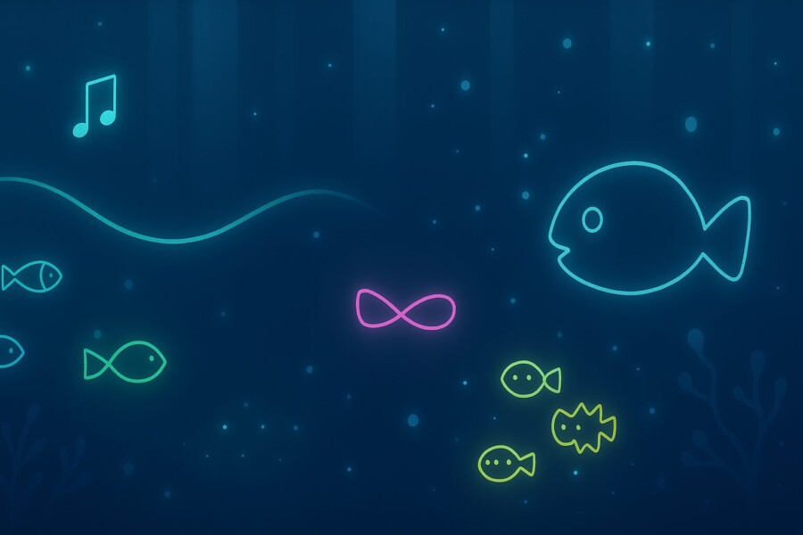 深海のサイクル ～ あなたの描いた線が生命になる、インタラクティブなWebサイトを公開しました。
